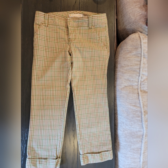 HOLLISTER Wide Leg Stretch Plaid Pants Cuffed Hem SZ 3 - Picture 2 of 13